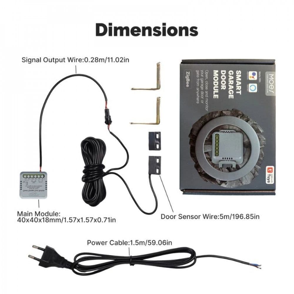 MOES ZM-102-M Zigbee Tuya Garage Door Controller Module with Position Sensor