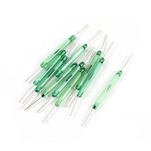 Reed Switch 4x28mm Green Glass Contact