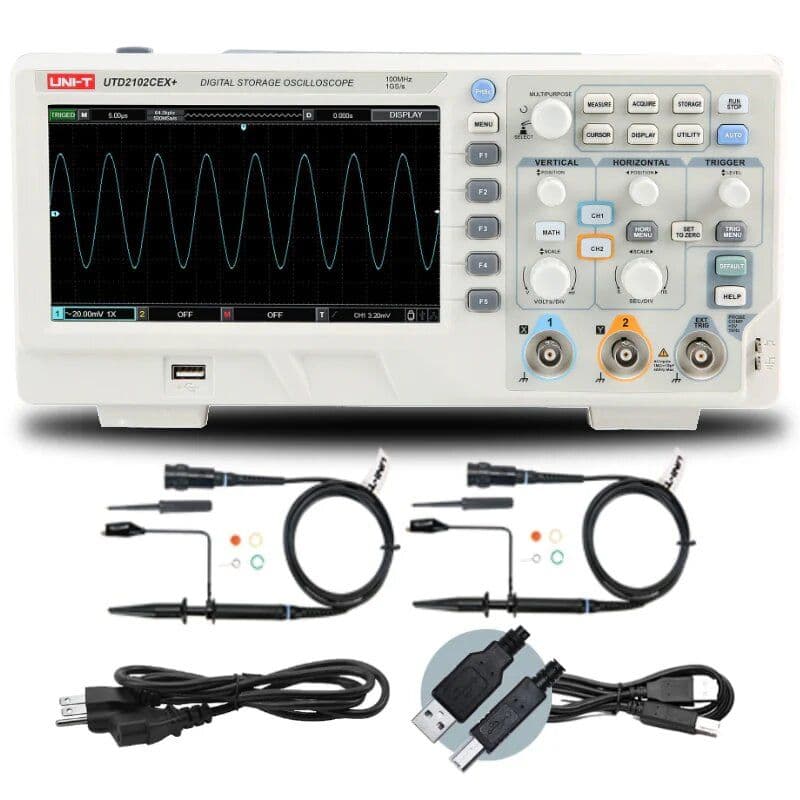 2-channel oscilloscope 200 MHz 1Gs / s, UNI-T UTD2202CEX+