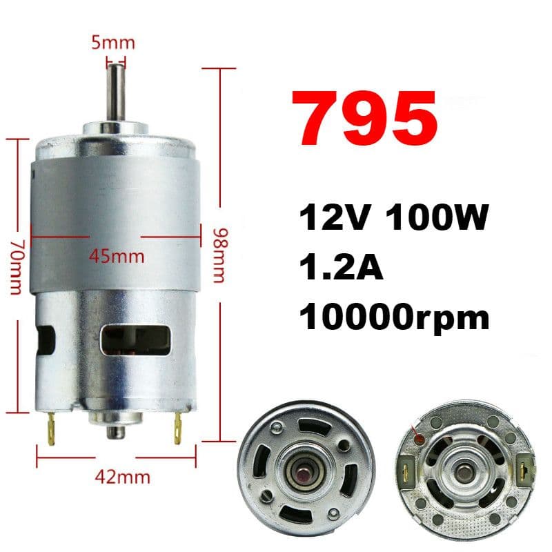 795 Double Ball Bearing 12V 10000RPM Motor