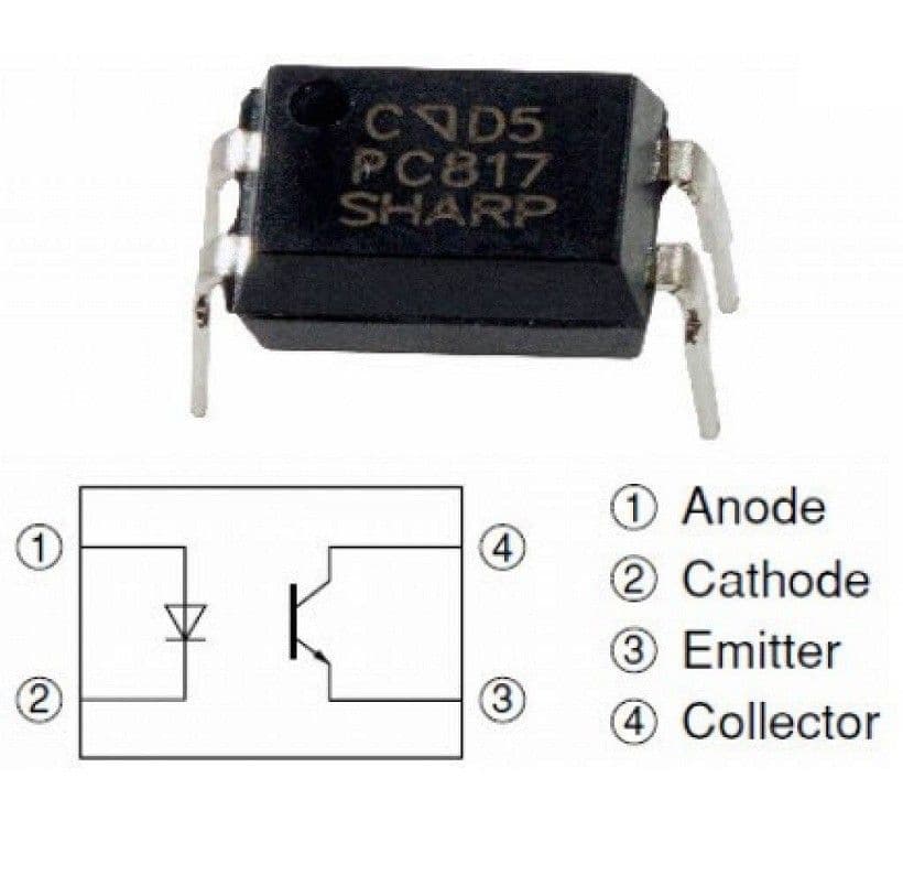 PC817C DIP-4 transistor output optocoupler 