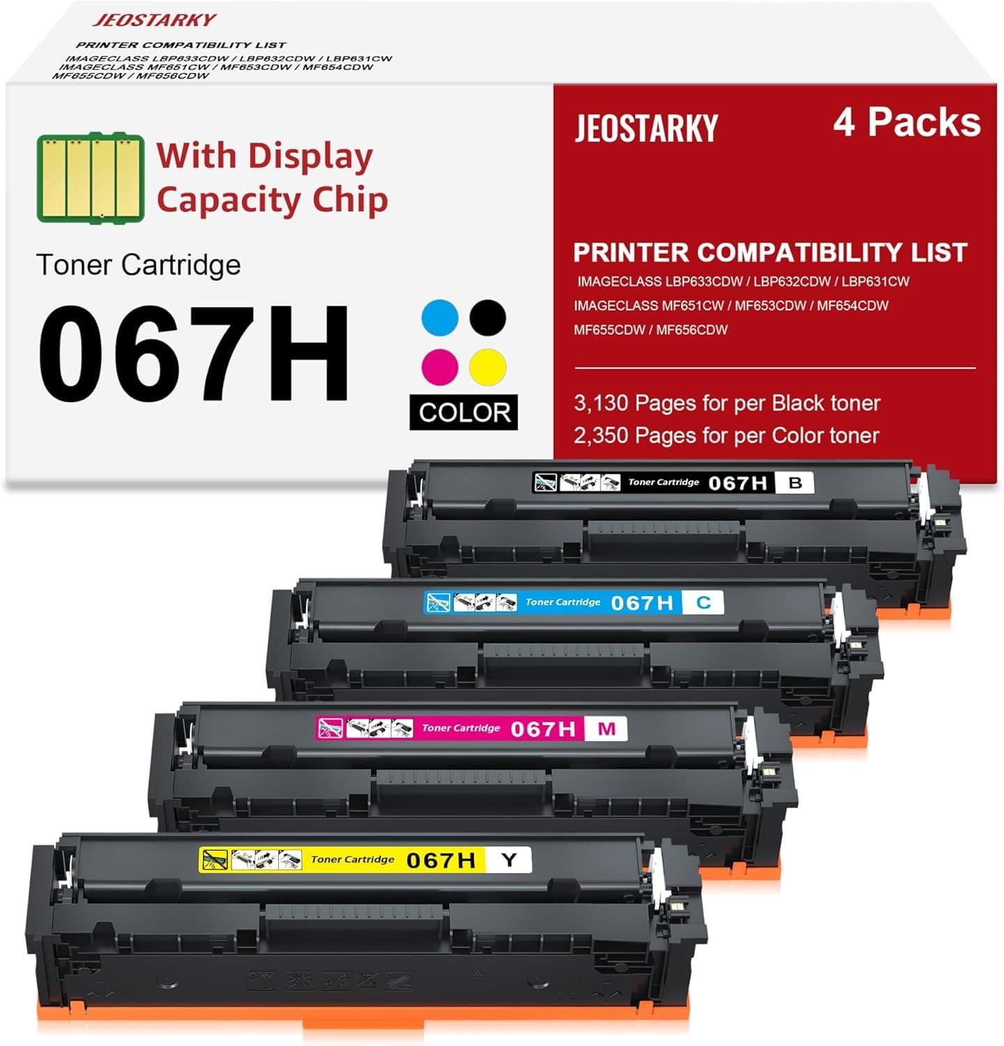 067H Toner Cartridge Set, MF656Cdw LBP632Cdw MF654Cdw