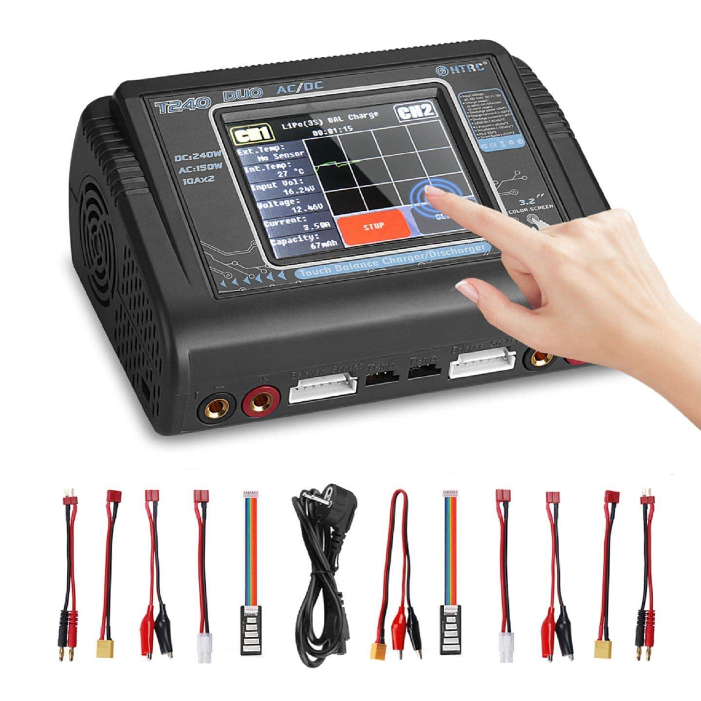 T240 DUO Lipo Battery RC Balance Charger/Discharger