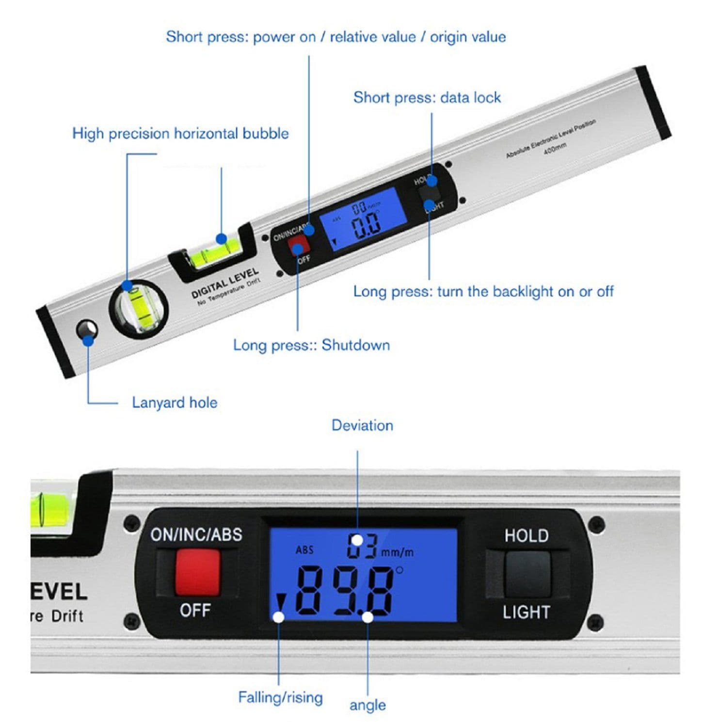 360 degree  Electronic Level Angle 400mm 