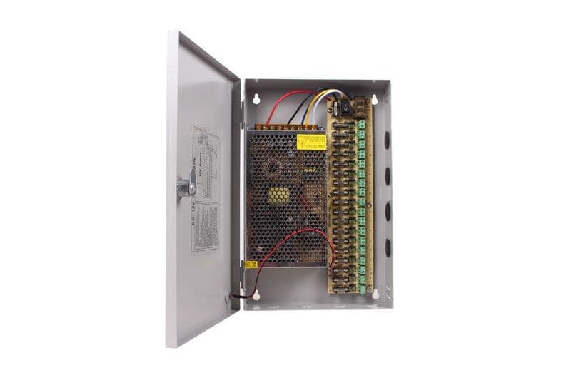 12V 20A, 18 channel CCTV camera power supply distribution box 