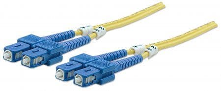 Fiber Optic Patch Cable, Duplex, Single-Mode SC/SC, 9/125 µm, OS2, 3m  Yellow