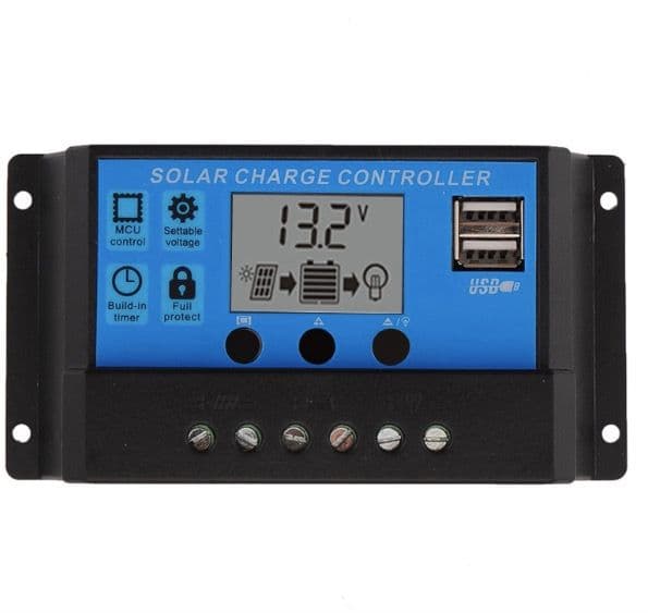 PWM 20A Dual USB Solar Charge Controller 12V 24V