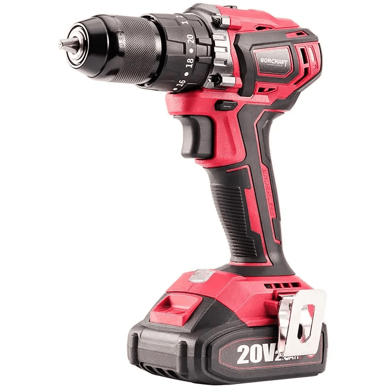 74Pcs Tool Box with 20V Cordless Brushless Impact Drill Driver WORCRAFT