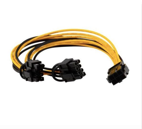 18AWG  PCI-E  Power Splitter Cable 6pin to 2x6+2pin