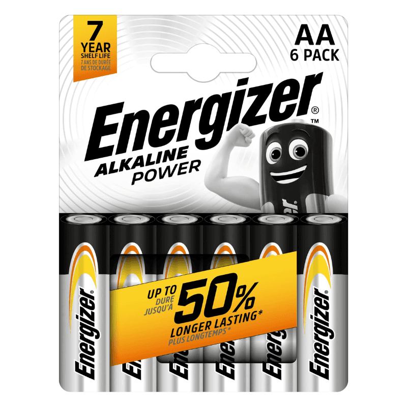 Energizer Alkaline Power 6 × AA Batteries