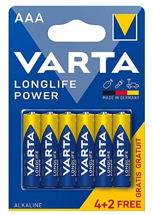 Varta Alkaline Battery AAA LR6 4+2pcs 1PACK
