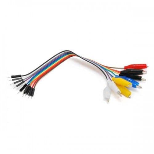 Alligator Clip to Male Jumper Wire - 10 pin