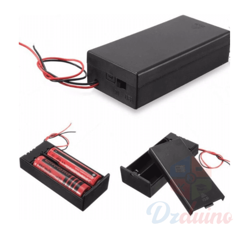 2 x 18650 Battery holder with Cover and switch