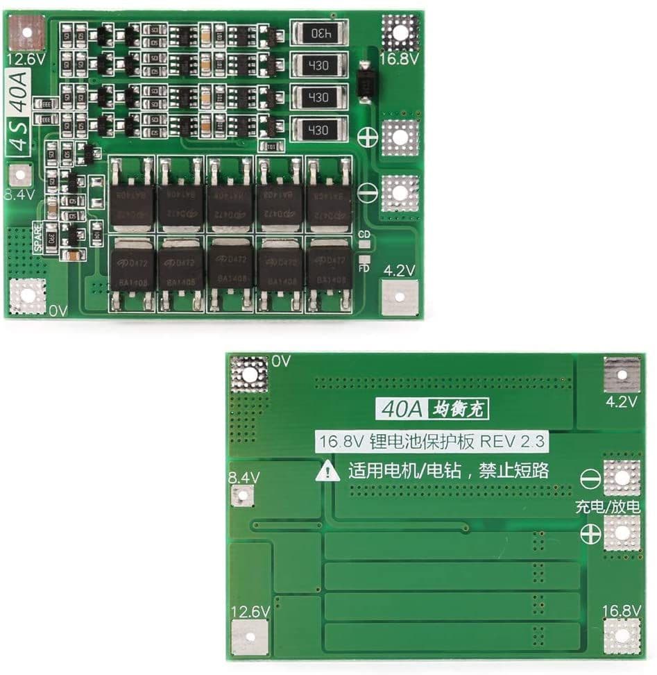 4S 40A 18650 Li-ion Lithium Battery BMS Protection Board