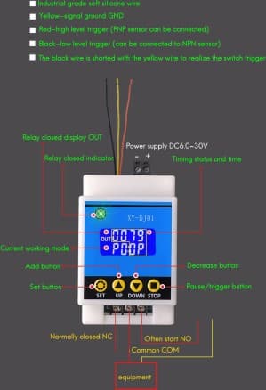 XY-DJ01 Digital Display One-Way Relay Module DC6-30V — image 1
