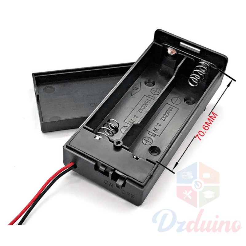 2 x 18650 Battery holder with Cover and switch — image 1