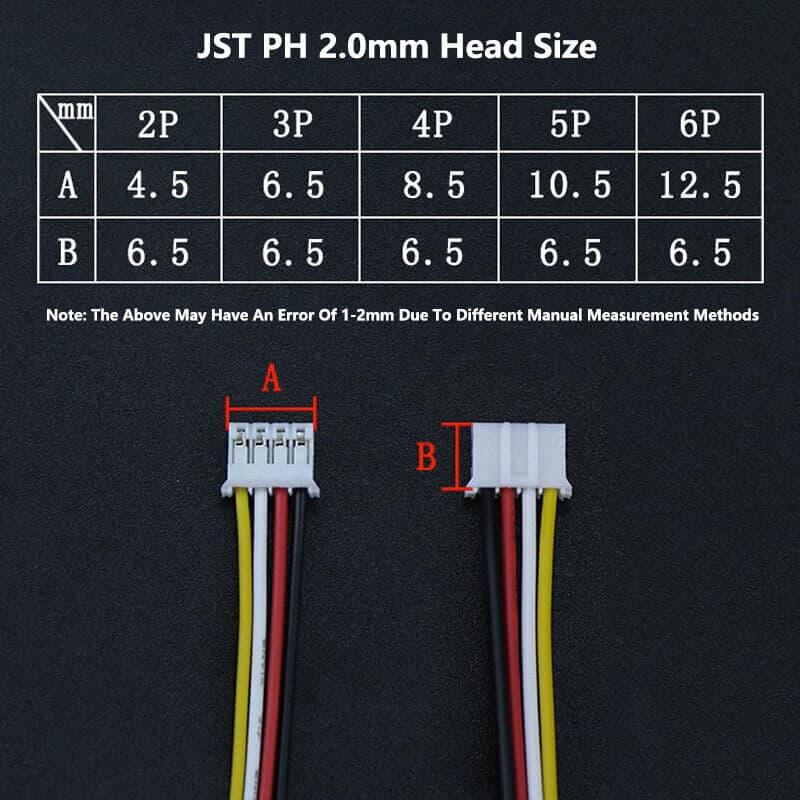 PH 2.0 Pitch 2.0mm JST Cable male 20cm 3pin — image 1