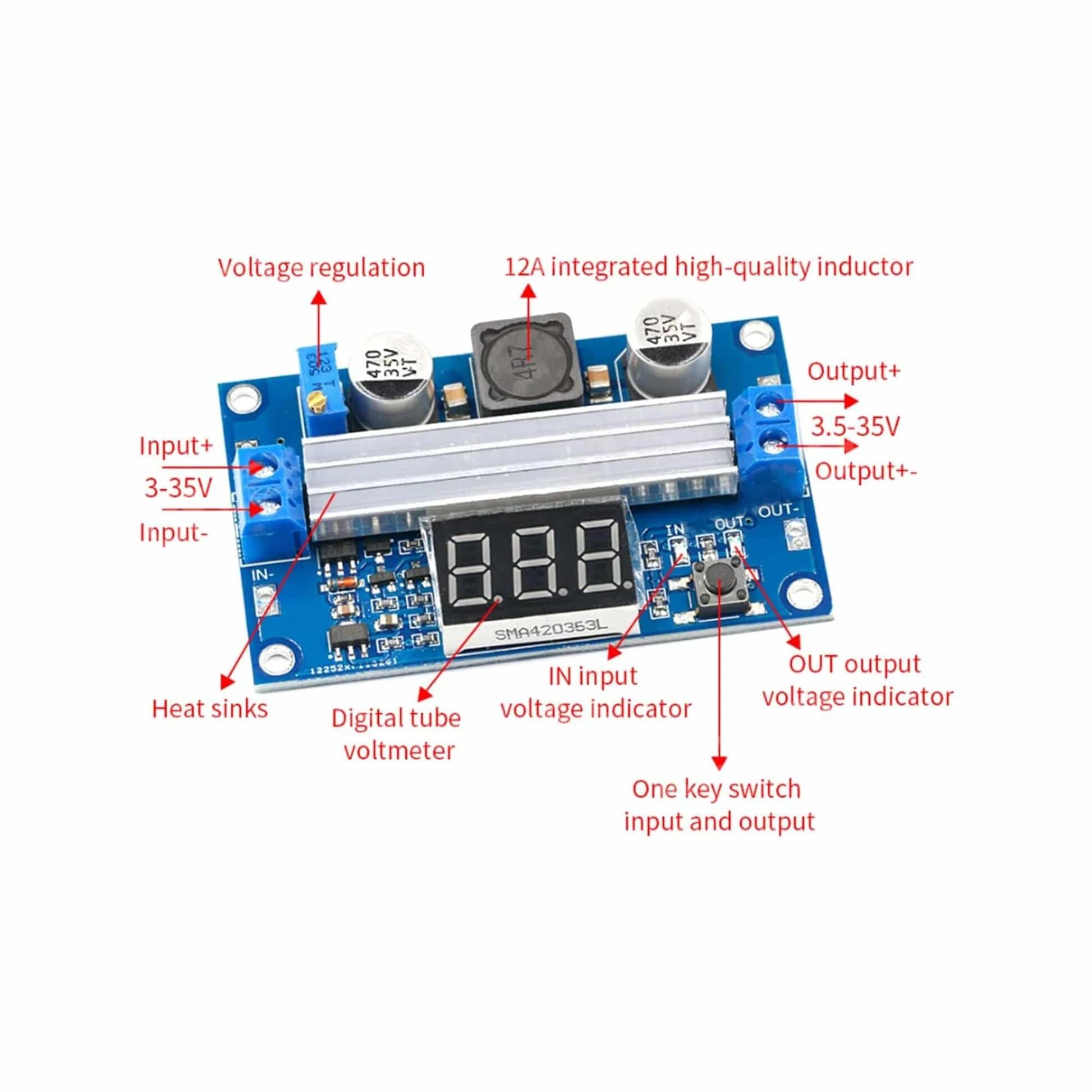 DC-DC High Power Adjustable Step-up Module 3.0~35V to 3.5~35V 100W — image 1
