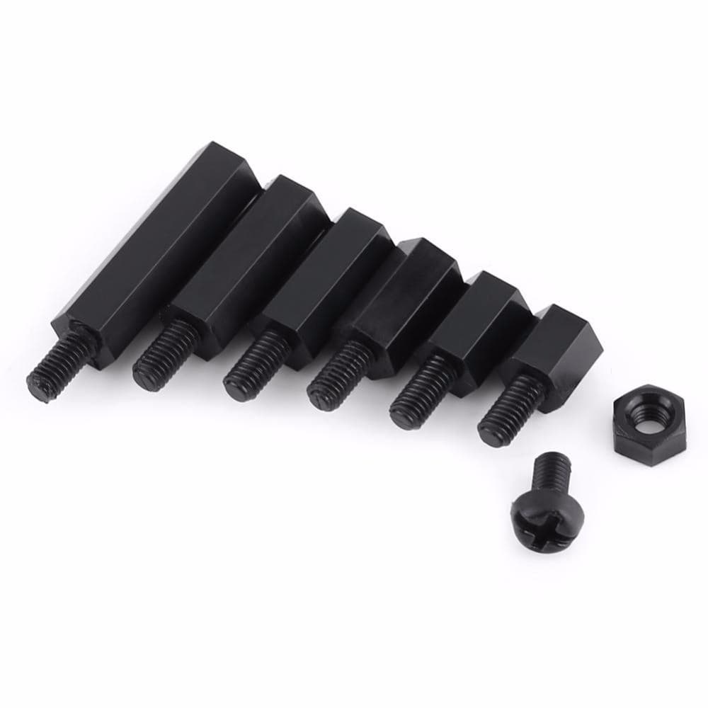M3 Nylon Screw Black Hex Screw Nut Assortment Kit 250pcs — image 1