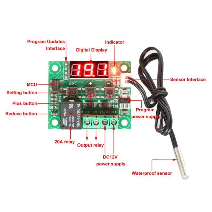 XH-W1209 Digital Display Temperature Controller — image 1