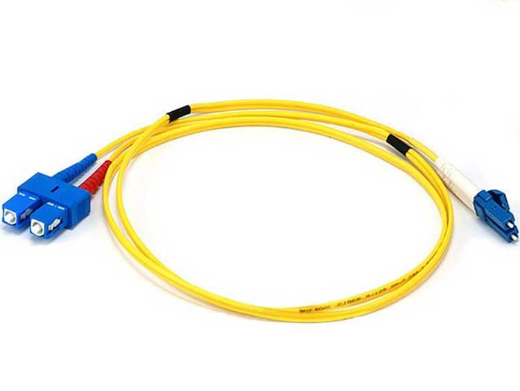 Fiber Optic, Single-Mode LC/SC, 9/125 µm, OS2, 3m , Yellow — image 1