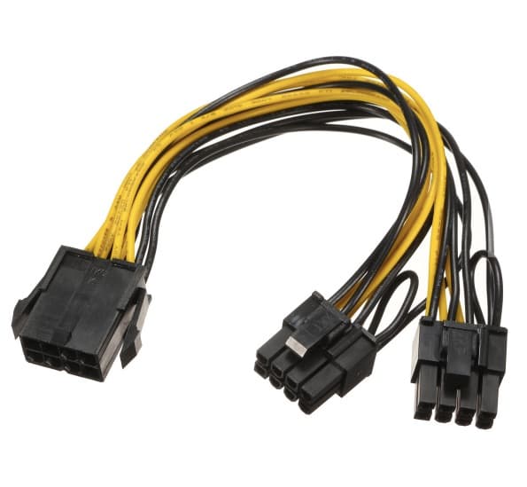 8-pin to 2x 6+2-pin 18AWG 20CM PCI-E Power Splitter Cable — image 1