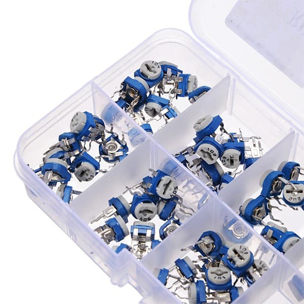 100pcs RM065 Horizontal Trimpot Potentiometer Assortment Kit — image 1