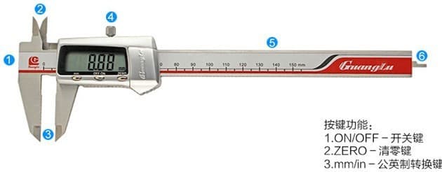 Stainless steel digimatic digital caliper, 0 - 150MM - 6 inch — image 1