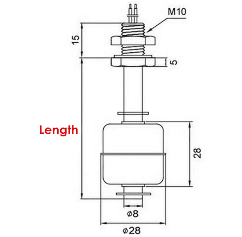 Stainless Water level Sensor 200mm 220V — image 1