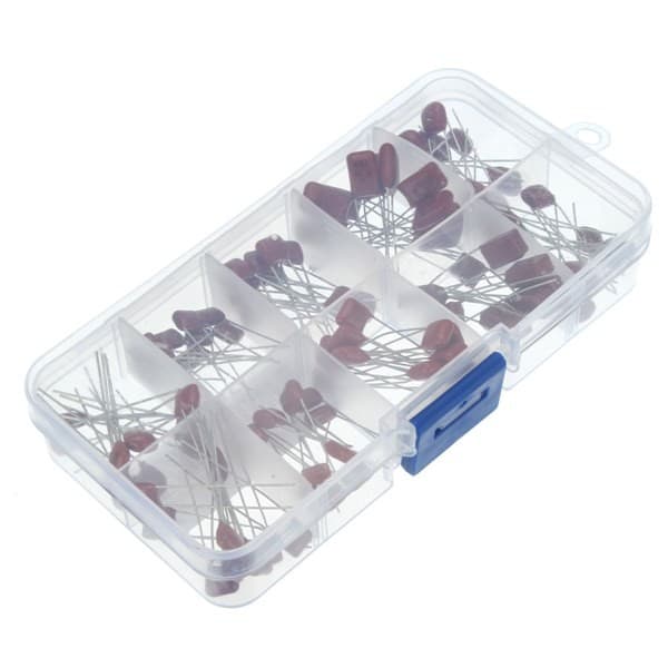 100 pcs Metallized Polyester Capacitors Assortment Kit, 10nF ~ 470nF — image 1
